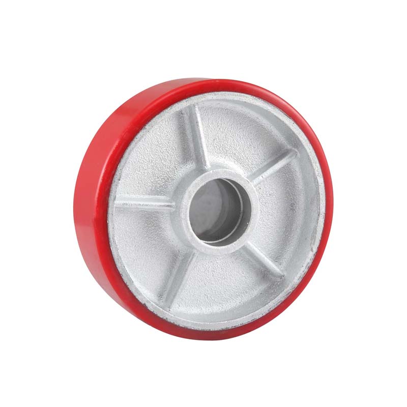 山东【原创】ET4系列-铁芯聚氨酯叉车轮(红色)(平边)(不配轴承)【什么意思?】